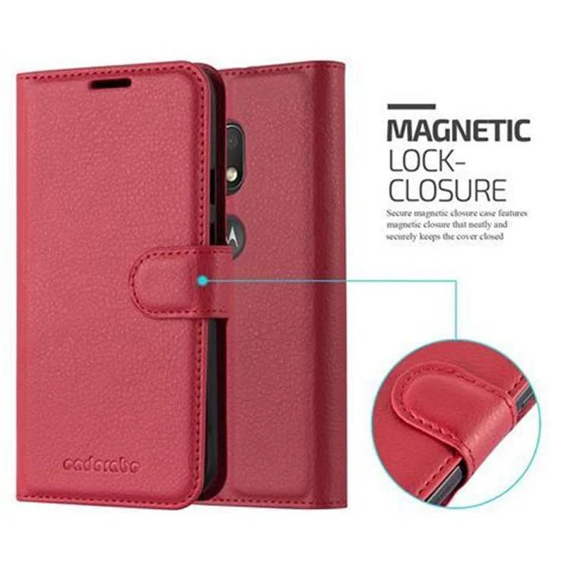 Cadorabo Hülle kompatibel mit Motorola MOTO G4 PLAY Schutzhülle mit Magnetverschluss, Standfunktion und Kartenfach