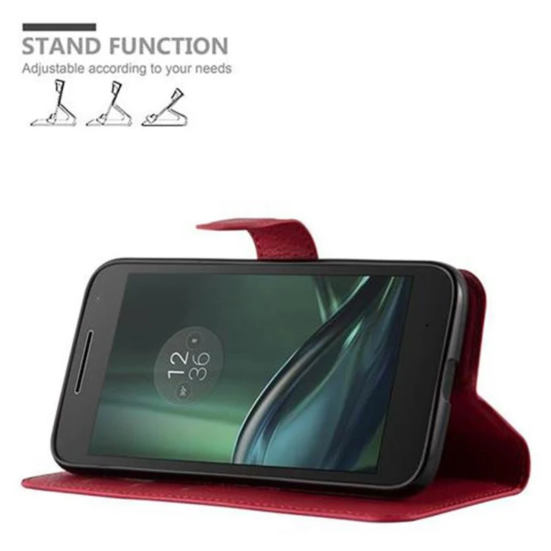 Cadorabo Hülle kompatibel mit Motorola MOTO G4 PLAY Schutzhülle mit Magnetverschluss, Standfunktion und Kartenfach