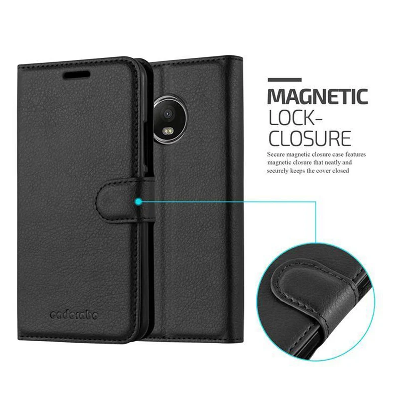 Cadorabo Hülle kompatibel mit Motorola MOTO G5 Schutzhülle mit Magnetverschluss, Standfunktion und Kartenfach