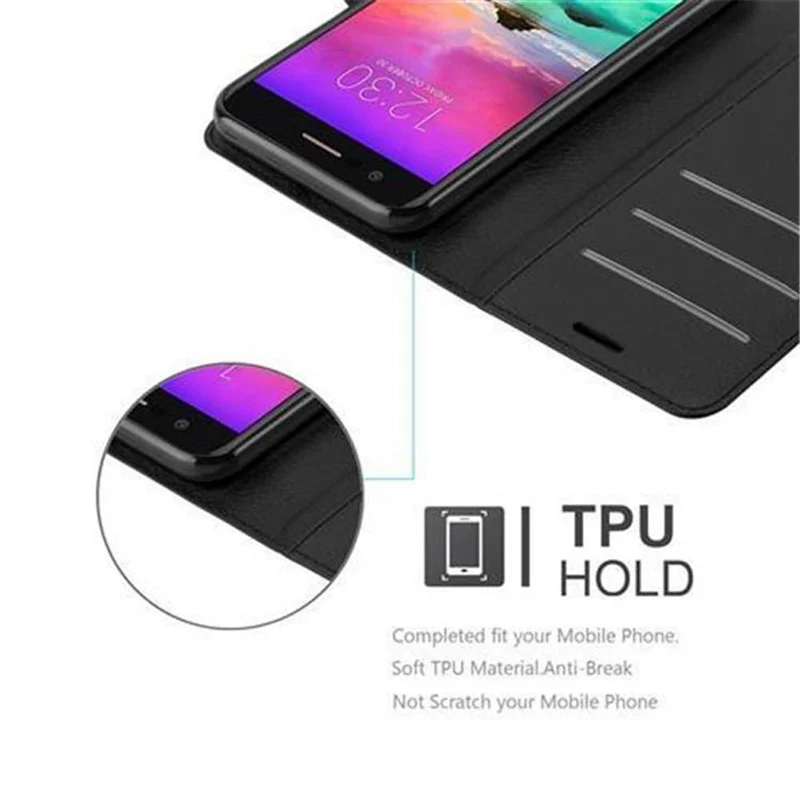 Cadorabo Hülle kompatibel mit LG K10 2017 Schutzhülle mit Magnetverschluss, Standfunktion und Kartenfach