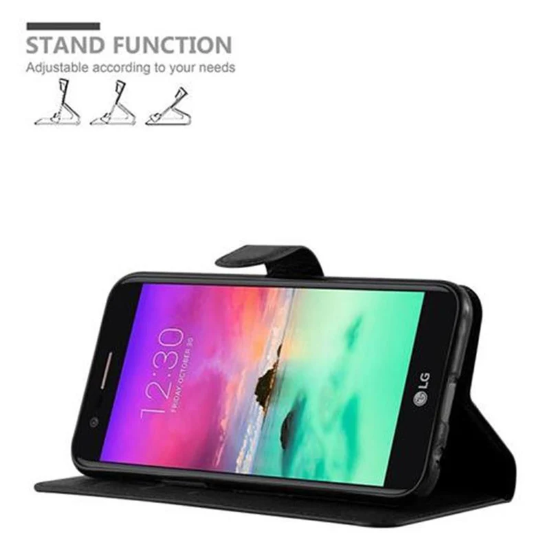 Cadorabo Hülle kompatibel mit LG K10 2017 Schutzhülle mit Magnetverschluss, Standfunktion und Kartenfach