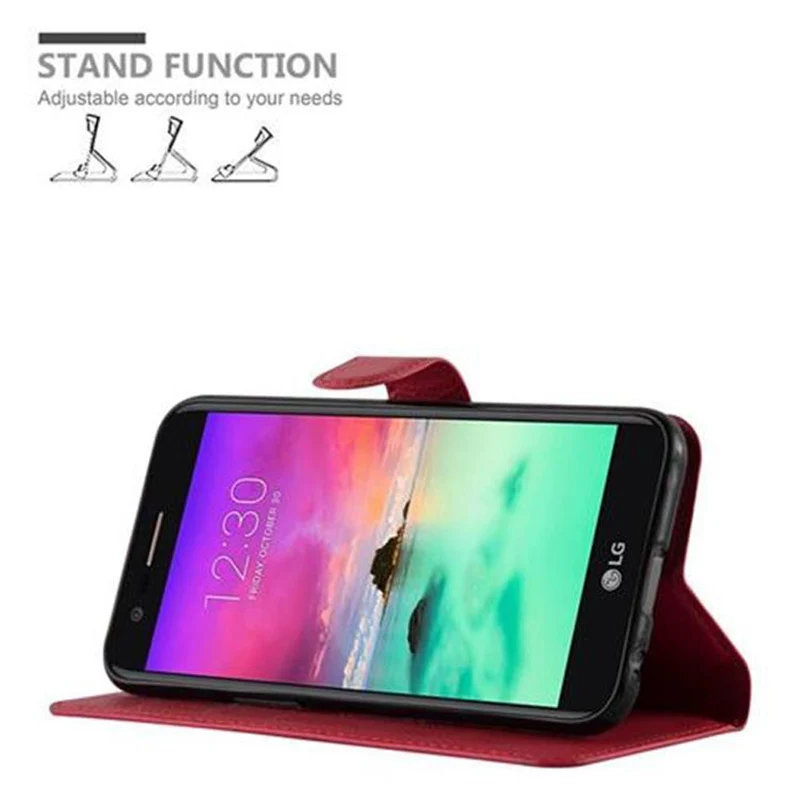 Cadorabo Hülle kompatibel mit LG K10 2017 Schutzhülle mit Magnetverschluss, Standfunktion und Kartenfach