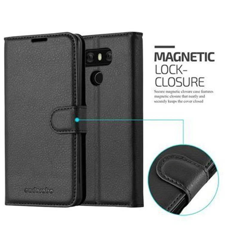 Cadorabo Hülle kompatibel mit LG G6 Schutzhülle mit Magnetverschluss, Standfunktion und Kartenfach