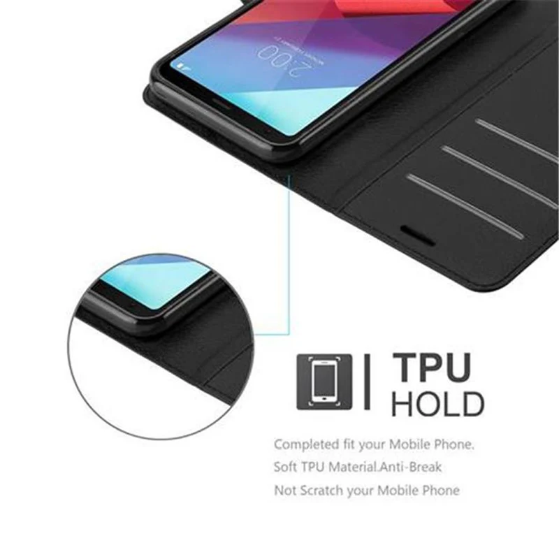 Cadorabo Hülle kompatibel mit LG G6 Schutzhülle mit Magnetverschluss, Standfunktion und Kartenfach