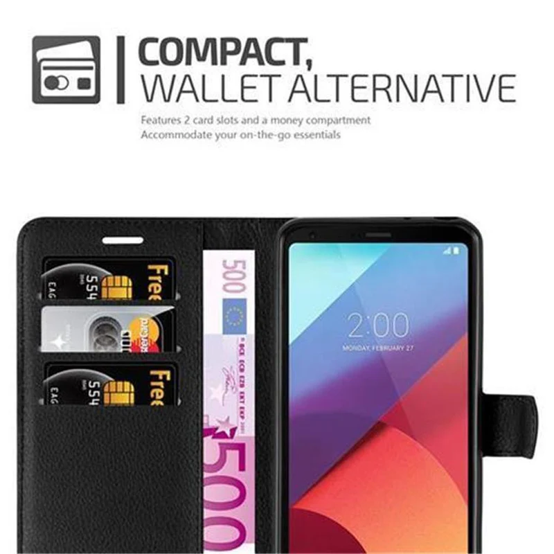 Cadorabo Hülle kompatibel mit LG G6 Schutzhülle mit Magnetverschluss, Standfunktion und Kartenfach