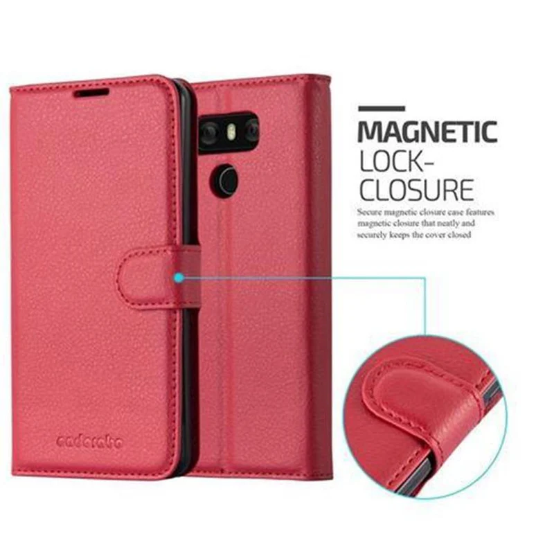 Cadorabo Hülle kompatibel mit LG G6 Schutzhülle mit Magnetverschluss, Standfunktion und Kartenfach