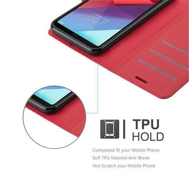 Cadorabo Hülle kompatibel mit LG G6 Schutzhülle mit Magnetverschluss, Standfunktion und Kartenfach