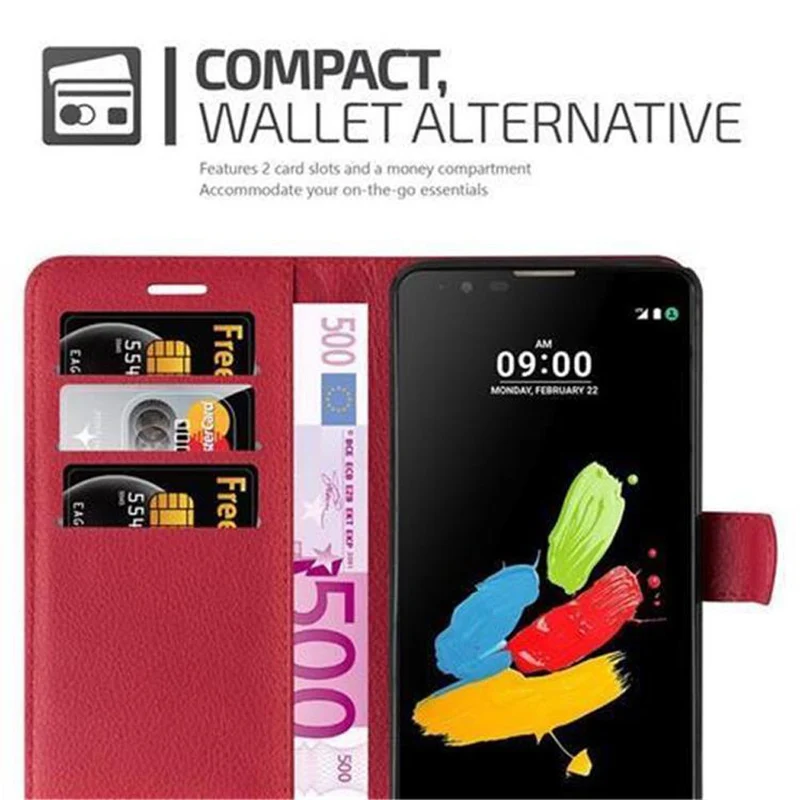Cadorabo Hülle kompatibel mit LG STYLUS 2 Schutzhülle mit Magnetverschluss, Standfunktion und Kartenfach