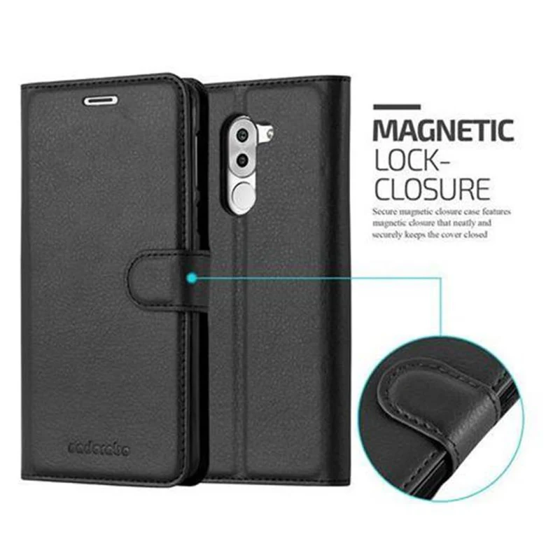 Cadorabo Hülle kompatibel mit Huawei MATE 9 LITE / GR5 2017 / Honor 6X Schutzhülle mit Magnetverschluss, Standfunktion und Kartenfach