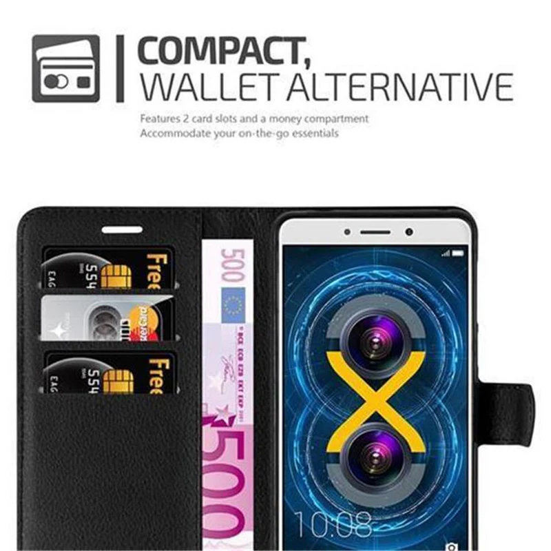 Cadorabo Hülle kompatibel mit Huawei MATE 9 LITE / GR5 2017 / Honor 6X Schutzhülle mit Magnetverschluss, Standfunktion und Kartenfach