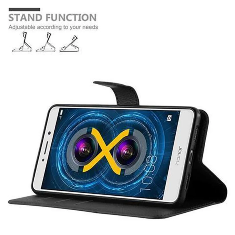 Cadorabo Hülle kompatibel mit Huawei MATE 9 LITE / GR5 2017 / Honor 6X Schutzhülle mit Magnetverschluss, Standfunktion und Kartenfach