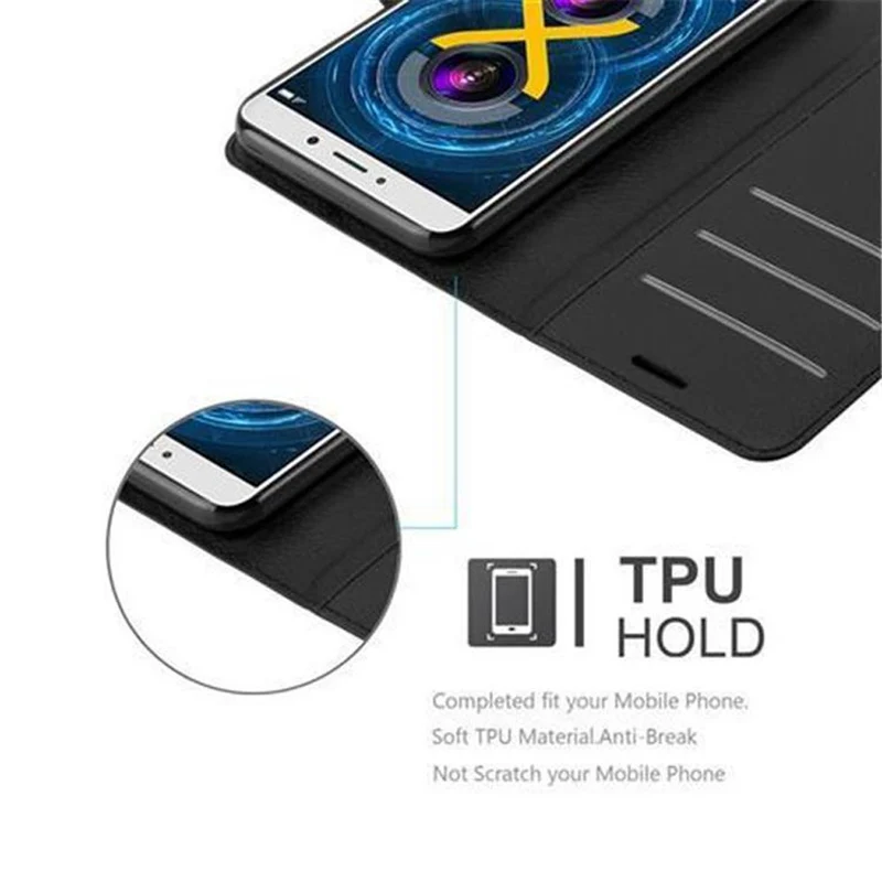Cadorabo Hülle kompatibel mit Huawei MATE 9 LITE / GR5 2017 / Honor 6X Schutzhülle mit Magnetverschluss, Standfunktion und Kartenfach