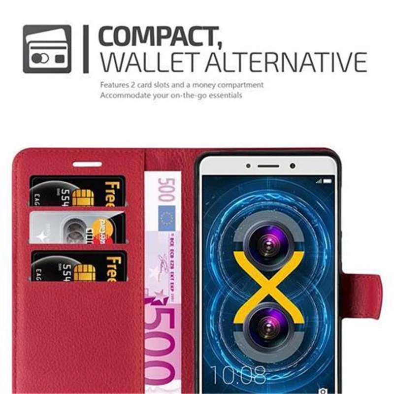 Cadorabo Hülle kompatibel mit Huawei MATE 9 LITE / GR5 2017 / Honor 6X Schutzhülle mit Magnetverschluss, Standfunktion und Kartenfach
