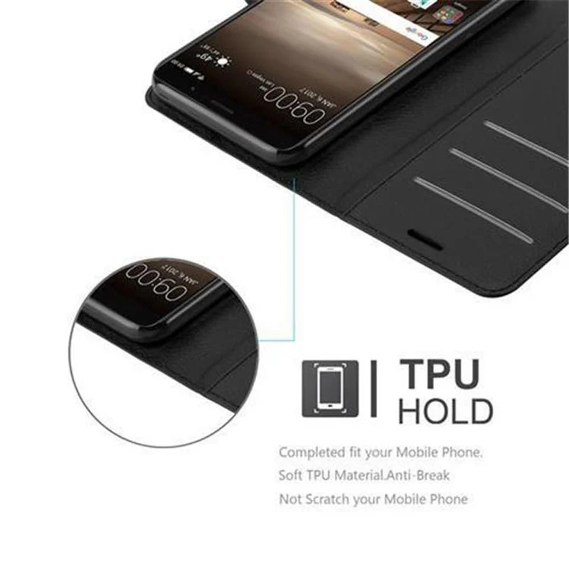 Cadorabo Hülle kompatibel mit Huawei MATE 9 Schutzhülle mit Magnetverschluss, Standfunktion und Kartenfach