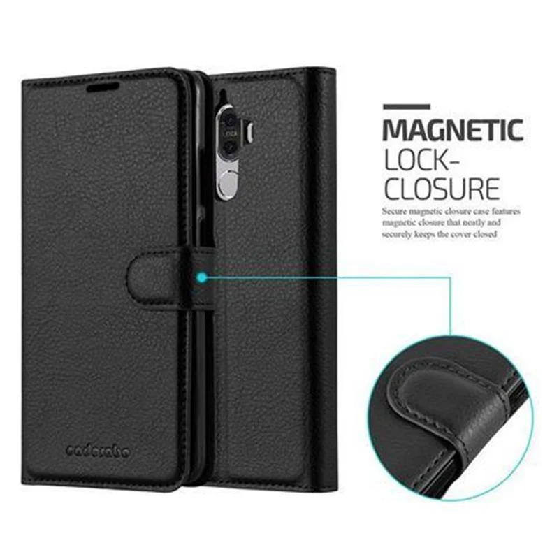 Cadorabo Hülle kompatibel mit Huawei MATE 9 Schutzhülle mit Magnetverschluss, Standfunktion und Kartenfach