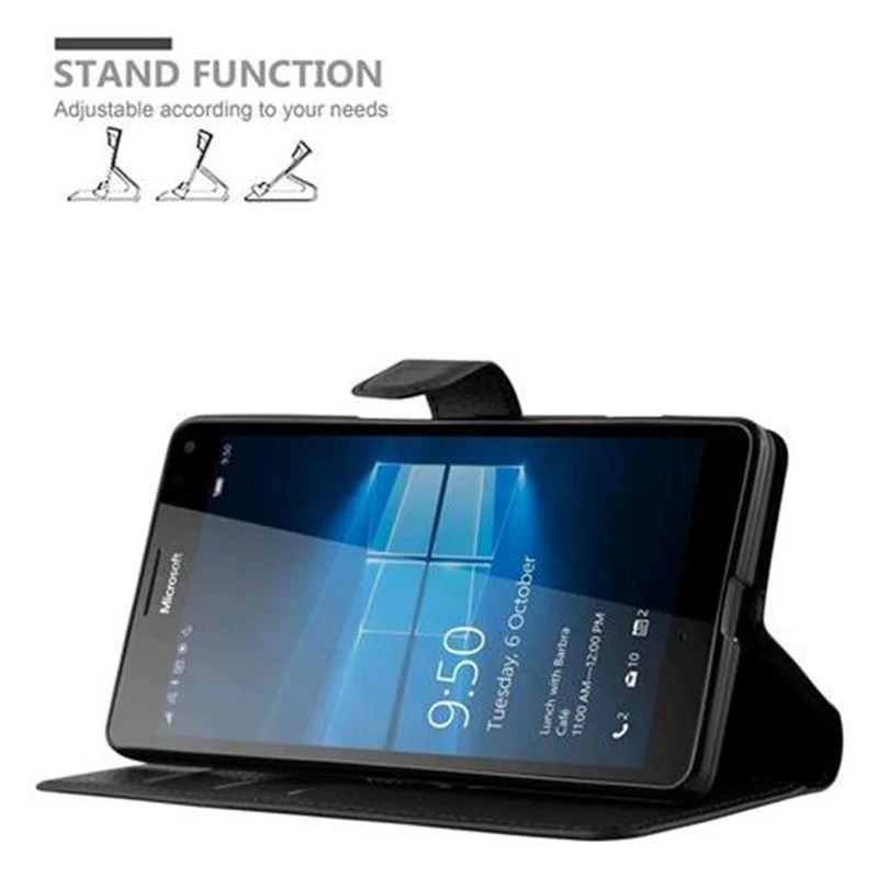 Cadorabo Hülle kompatibel mit Nokia Lumia 950 XL Schutzhülle mit Magnetverschluss, Standfunktion und Kartenfach