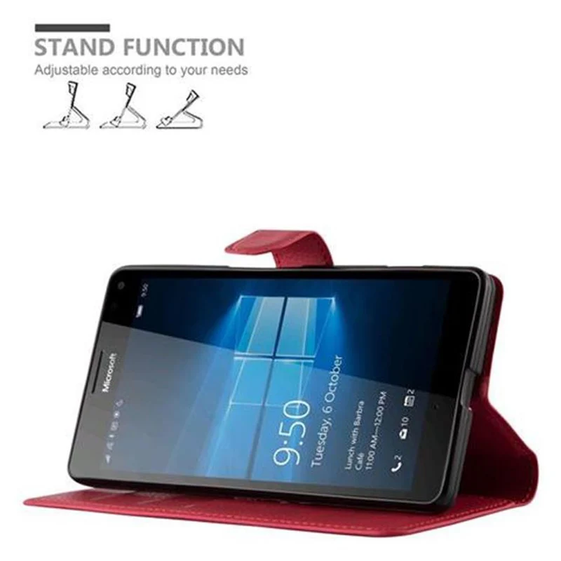 Cadorabo Hülle kompatibel mit Nokia Lumia 950 XL Schutzhülle mit Magnetverschluss, Standfunktion und Kartenfach