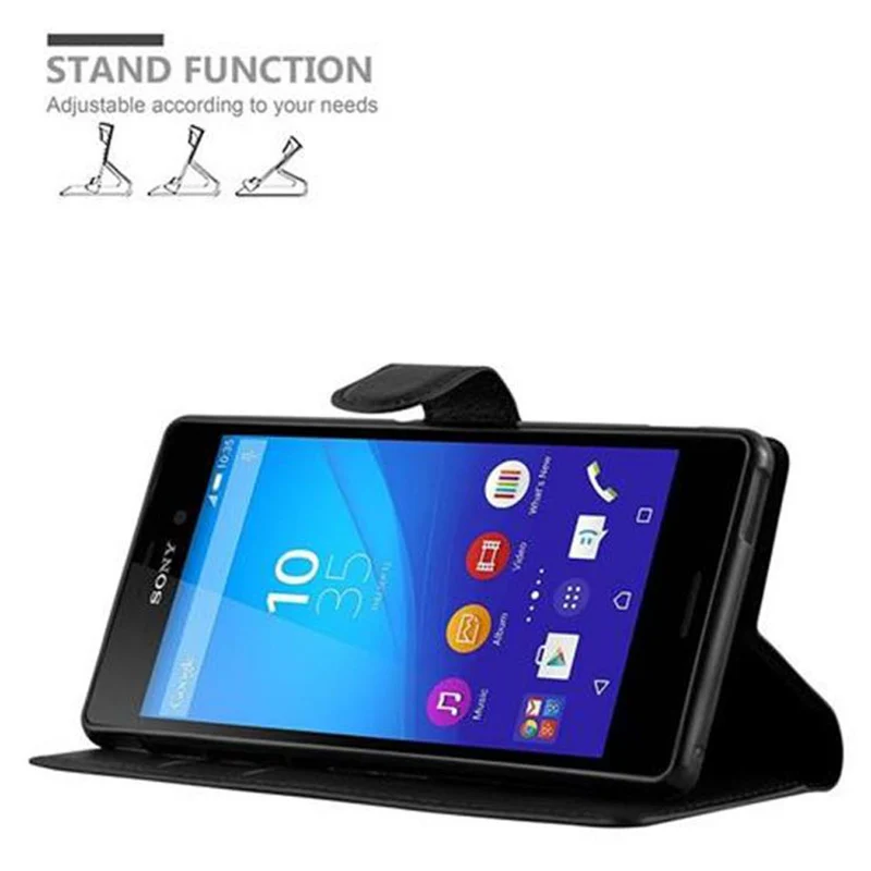 Cadorabo Hülle kompatibel mit Sony Xperia M4 AQUA Schutzhülle mit Magnetverschluss, Standfunktion und Kartenfach