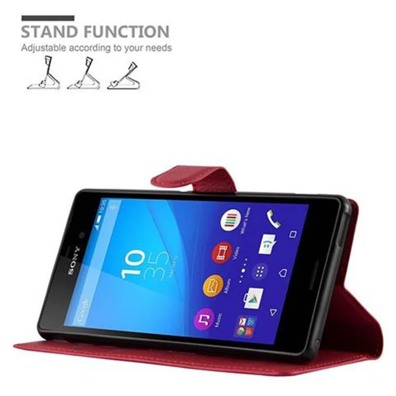 Cadorabo Hülle kompatibel mit Sony Xperia M4 AQUA Schutzhülle mit Magnetverschluss, Standfunktion und Kartenfach