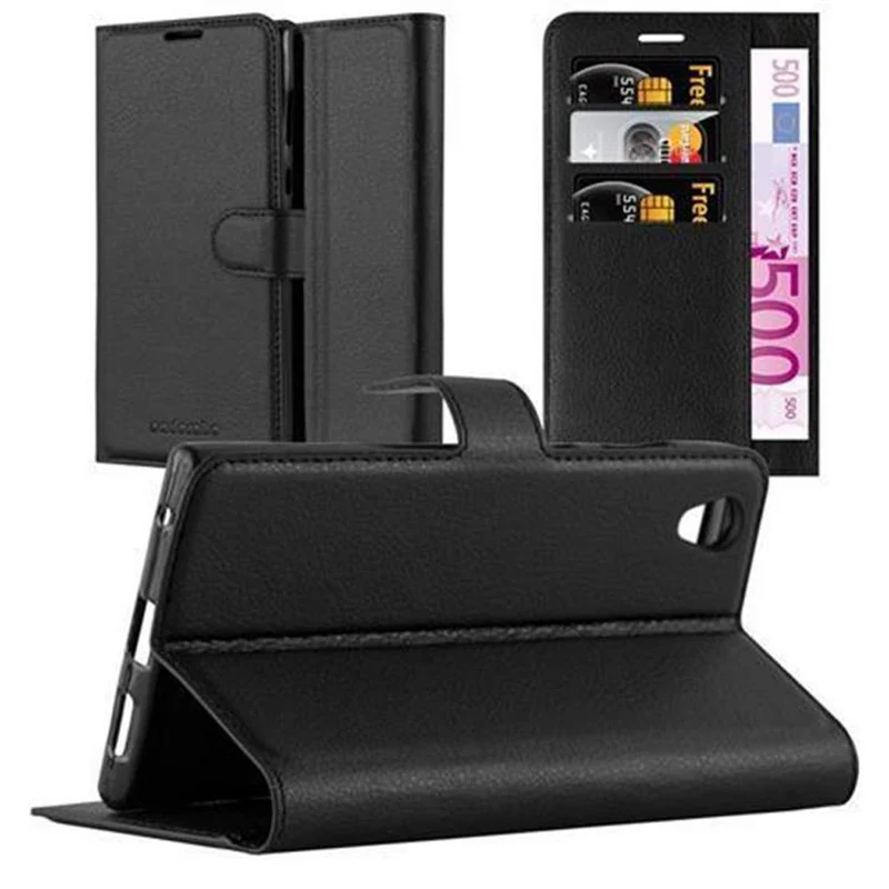 Cadorabo Hülle kompatibel mit Sony Xperia L1 Schutzhülle mit Magnetverschluss, Standfunktion und Kartenfach