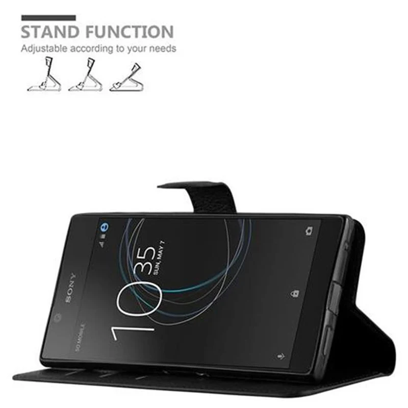 Cadorabo Hülle kompatibel mit Sony Xperia L1 Schutzhülle mit Magnetverschluss, Standfunktion und Kartenfach
