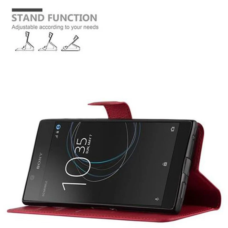 Cadorabo Hülle kompatibel mit Sony Xperia L1 Schutzhülle mit Magnetverschluss, Standfunktion und Kartenfach