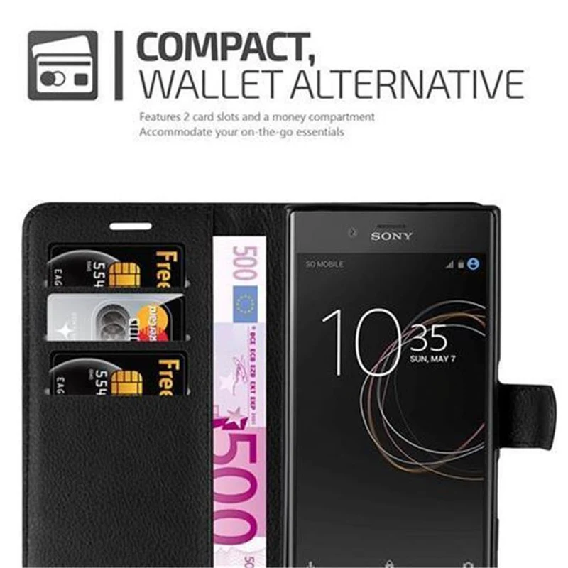Cadorabo Hülle kompatibel mit Sony Xperia XZ / XZs Schutzhülle mit Magnetverschluss, Standfunktion und Kartenfach
