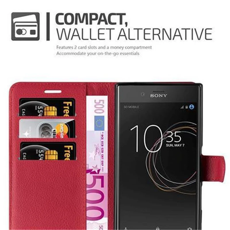 Cadorabo Hülle kompatibel mit Sony Xperia XZ / XZs Schutzhülle mit Magnetverschluss, Standfunktion und Kartenfach