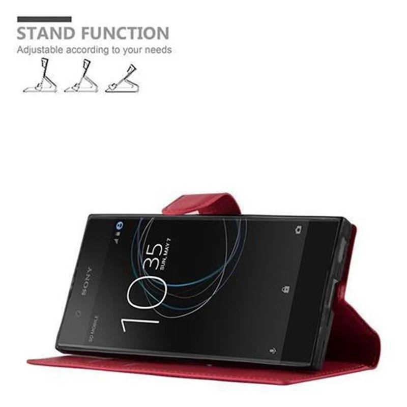 Cadorabo Hülle kompatibel mit Sony Xperia XA1 Schutzhülle mit Magnetverschluss, Standfunktion und Kartenfach