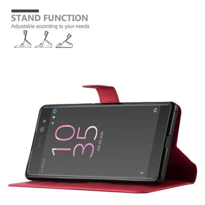 Cadorabo Hülle kompatibel mit Sony Xperia XA ULTRA Schutzhülle mit Magnetverschluss, Standfunktion und Kartenfach