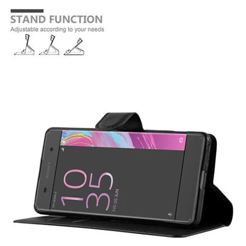 Cadorabo Hülle kompatibel mit Sony Xperia XA Schutzhülle mit Magnetverschluss, Standfunktion und Kartenfach