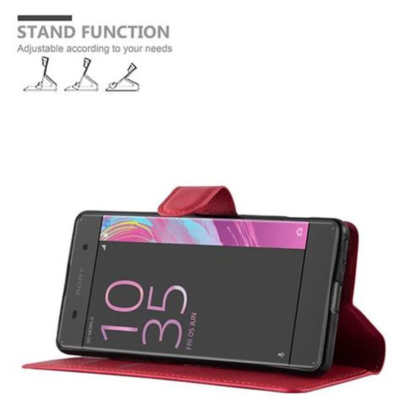 Cadorabo Hülle kompatibel mit Sony Xperia XA Schutzhülle mit Magnetverschluss, Standfunktion und Kartenfach