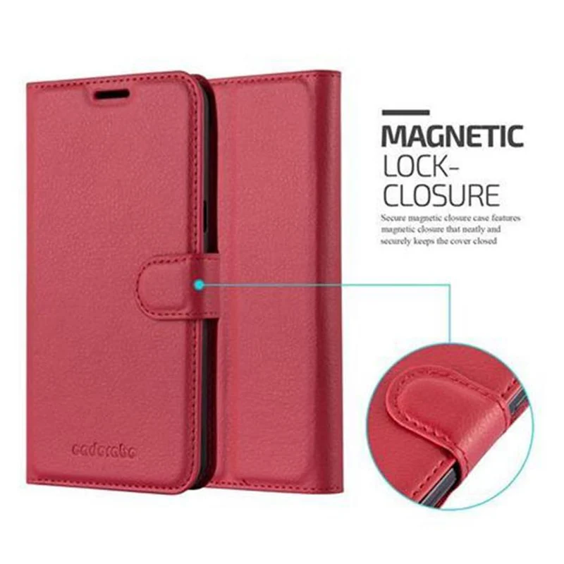 Cadorabo Hülle kompatibel mit LG X POWER Schutzhülle mit Magnetverschluss, Standfunktion und Kartenfach