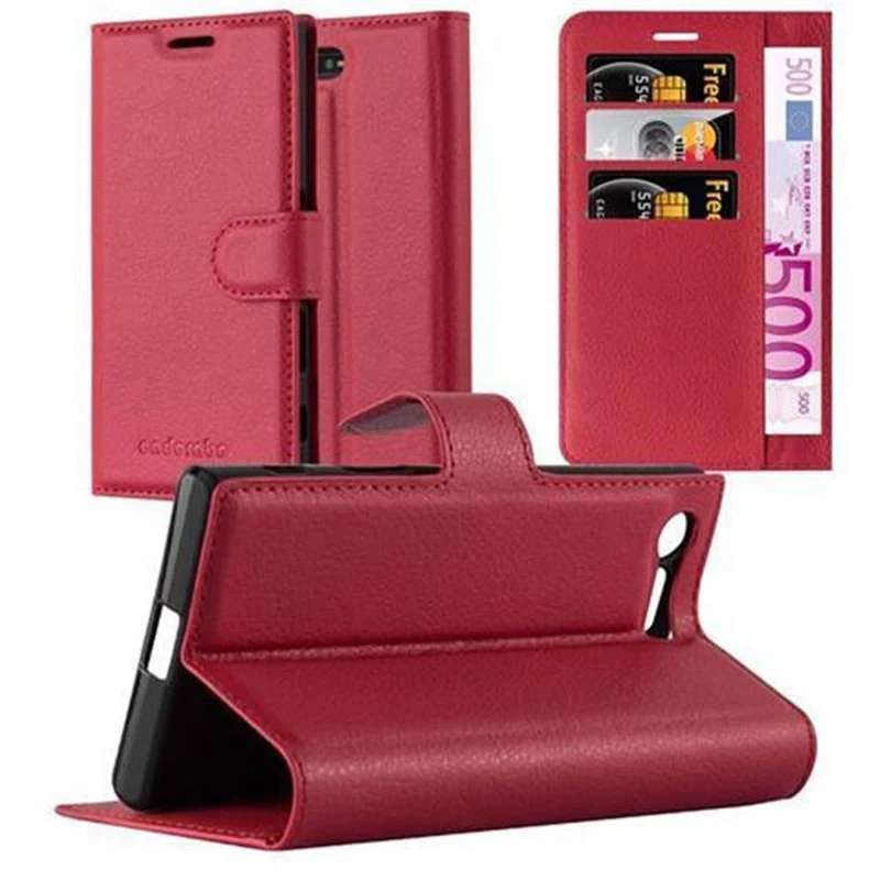 Cadorabo Hülle kompatibel mit Sony Xperia X COMPACT Schutzhülle mit Magnetverschluss, Standfunktion und Kartenfach