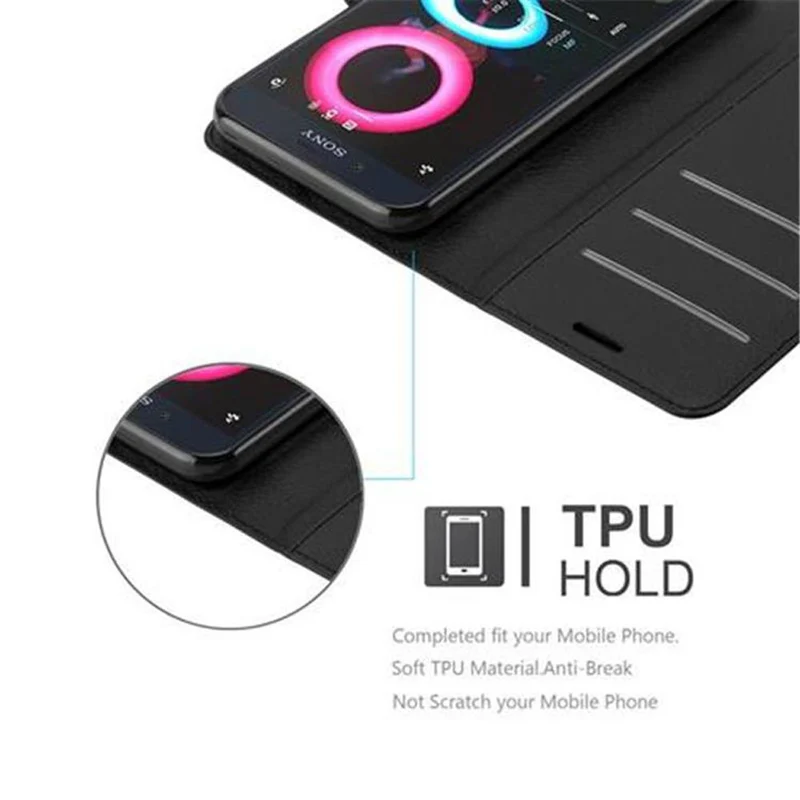 Cadorabo Hülle kompatibel mit Sony Xperia X COMPACT Schutzhülle mit Magnetverschluss, Standfunktion und Kartenfach