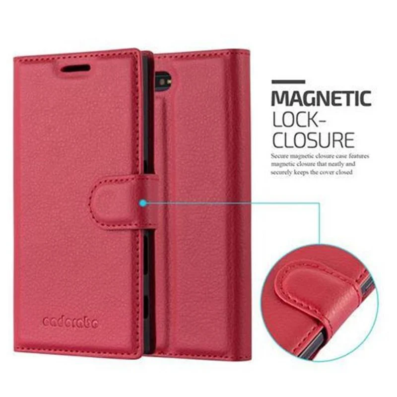 Cadorabo Hülle kompatibel mit Sony Xperia X COMPACT Schutzhülle mit Magnetverschluss, Standfunktion und Kartenfach