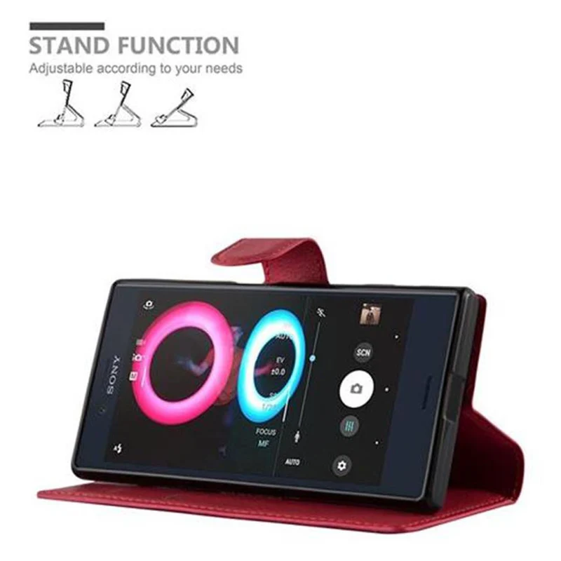 Cadorabo Hülle kompatibel mit Sony Xperia X COMPACT Schutzhülle mit Magnetverschluss, Standfunktion und Kartenfach