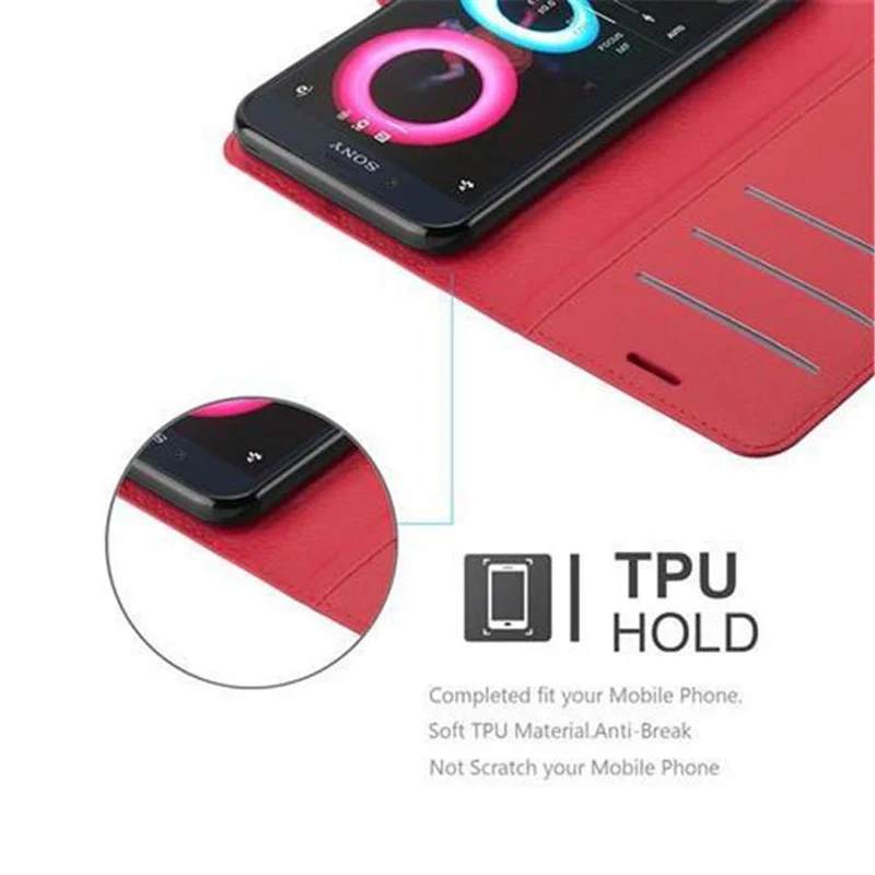 Cadorabo Hülle kompatibel mit Sony Xperia X COMPACT Schutzhülle mit Magnetverschluss, Standfunktion und Kartenfach
