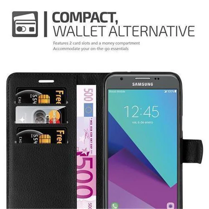 Cadorabo Hülle kompatibel mit Samsung Galaxy J5 2017 US Version Schutzhülle mit Magnetverschluss, Standfunktion und Kartenfach