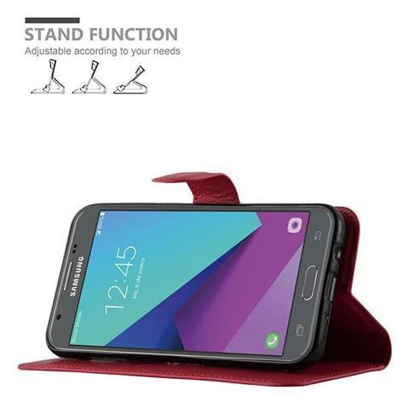 Cadorabo Hülle kompatibel mit Samsung Galaxy J5 2017 US Version Schutzhülle mit Magnetverschluss, Standfunktion und Kartenfach