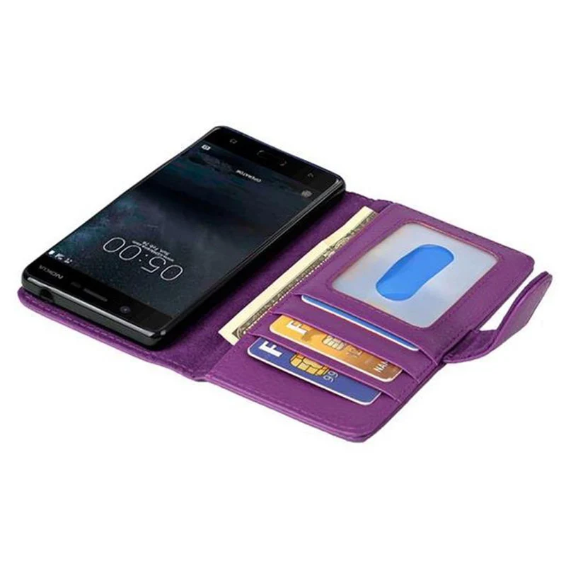 Cadorabo Hülle kompatibel mit Nokia 5 2017 Schutzhülle mit Magnetverschluss und 3 Kartenfächern