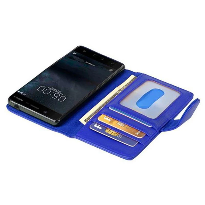 Cadorabo Hülle kompatibel mit Nokia 5 2017 Schutzhülle mit Magnetverschluss und 3 Kartenfächern