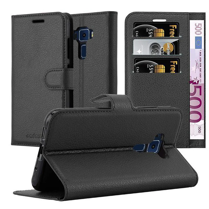 Cadorabo Hülle kompatibel mit Asus ZenFone 3 (5.2 Zoll) Schutzhülle mit Magnetverschluss, Standfunktion und Kartenfach