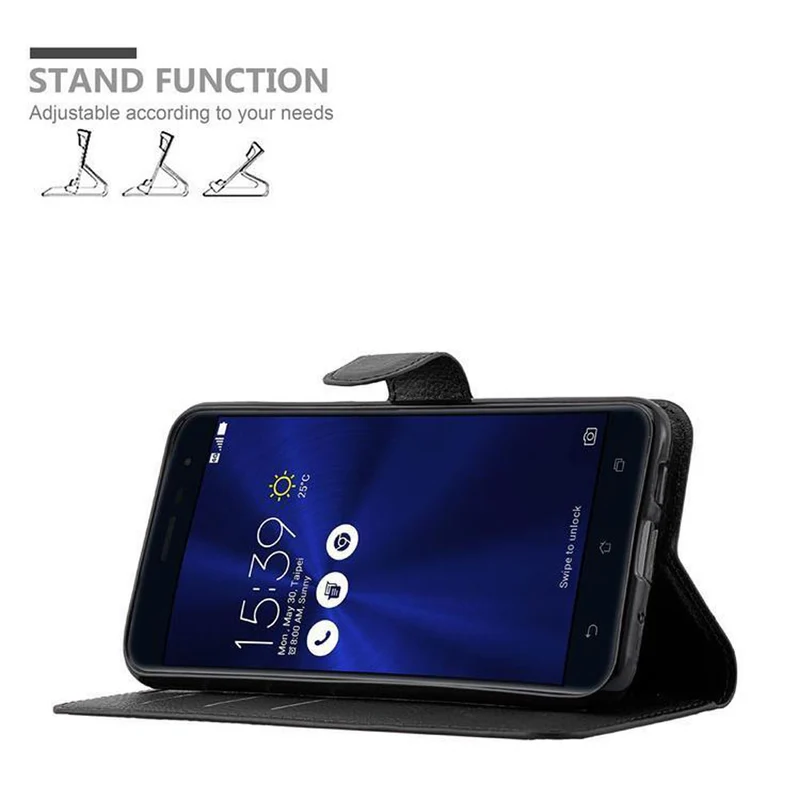 Cadorabo Hülle kompatibel mit Asus ZenFone 3 (5.2 Zoll) Schutzhülle mit Magnetverschluss, Standfunktion und Kartenfach