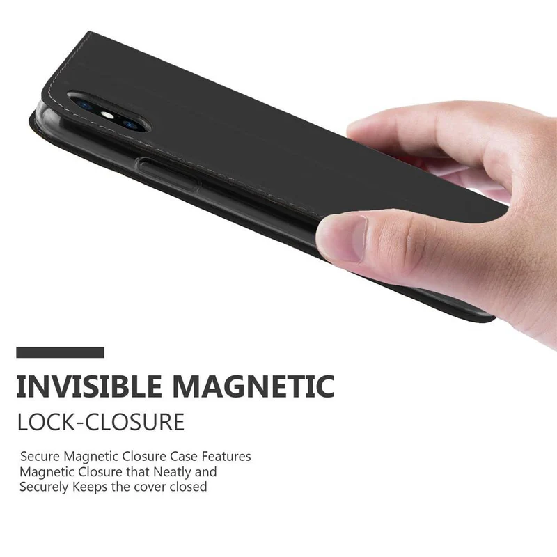 Cadorabo Hülle kompatibel mit Apple iPhone X / XS Schutzhülle mit Magnetverschluss, Standfunktion und Kartenfach