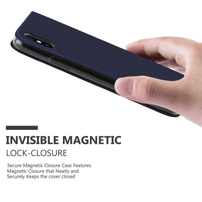 Cadorabo Hülle kompatibel mit Apple iPhone X / XS Schutzhülle mit Magnetverschluss, Standfunktion und Kartenfach