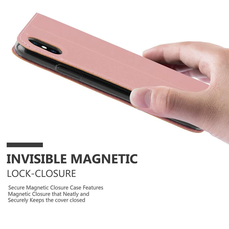 Cadorabo Hülle kompatibel mit Apple iPhone X / XS Schutzhülle mit Magnetverschluss, Standfunktion und Kartenfach