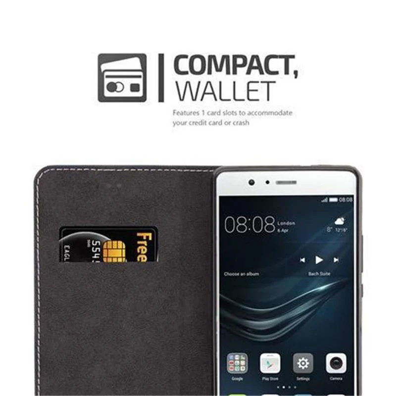 Cadorabo Hülle kompatibel mit Huawei P9 LITE 2016 / G9 LITE Schutzhülle mit Magnetverschluss, Standfunktion und Kartenfach
