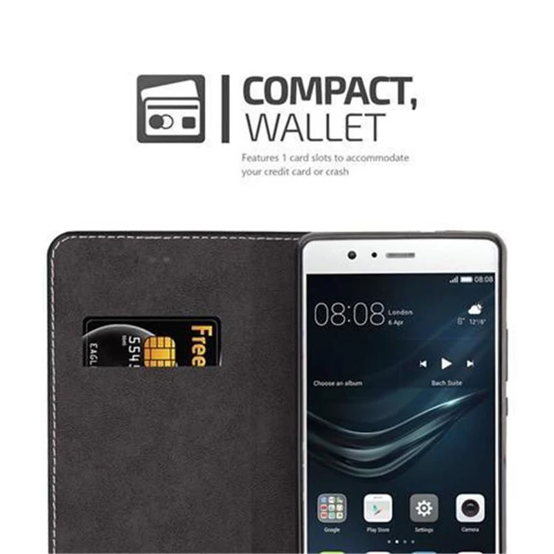 Cadorabo Hülle kompatibel mit Huawei P9 LITE 2016 / G9 LITE Schutzhülle mit Magnetverschluss, Standfunktion und Kartenfach