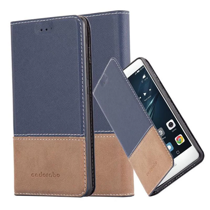 Cadorabo Hülle kompatibel mit Huawei P9 Schutzhülle mit Magnetverschluss, Standfunktion und Kartenfach